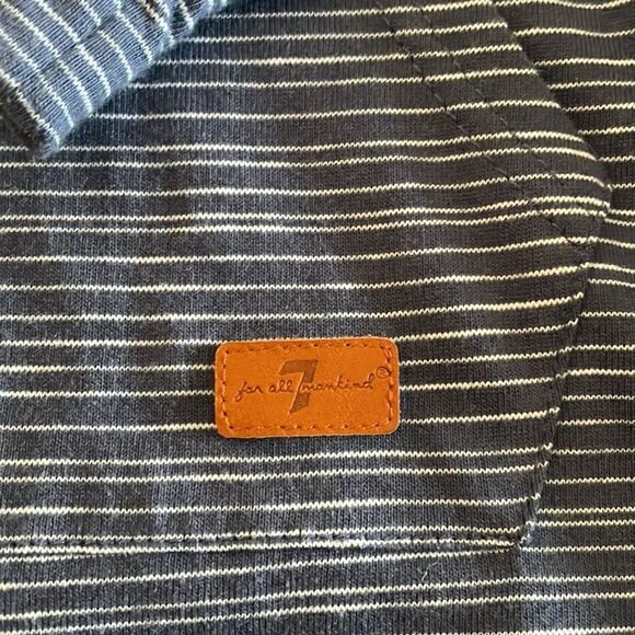 74AMK Boys Blue & White Striped Hooded L/S Shirt - Picture 4 of 6